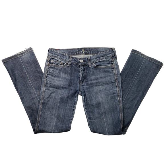 7FAMK Colette Medium Wash Embroidered Jeans Size 27 30 x 30 - Picture 2 of 6